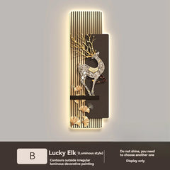 Light Luxury Entrance, Led Lights Decorative Paintings Home Decor Attracting Wealth Reindeer Living Room Corridor Mural Lights