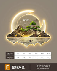 Corridor decoration painting Wall clock home decor items living room digital clock Interior Silent Kitchen decoration luxury