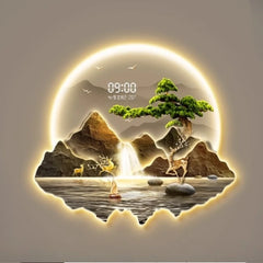 Corridor decoration painting Wall clock home decor items living room digital clock Interior Silent Kitchen decoration luxury