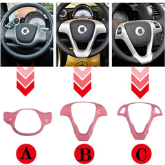 Car Interior Decoration Products ABS Protective Shell Pink Sticker For Mercedes Smart 451 Fortwo Car Modification Accessories
