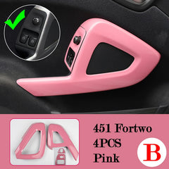 Car Interior Decoration Products ABS Protective Shell Pink Sticker For Mercedes Smart 451 Fortwo Car Modification Accessories