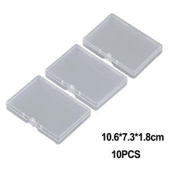 10Pack PP Plastic Rectangular Flat Box Transparent Design Storage Box Convenient To Locate And Retrieve Items