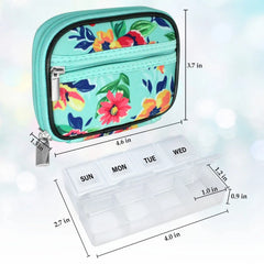 Travel Pill Organizer with Removable 7-Day Box, Stylish & Portable Case