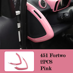 Car Interior Decoration Products ABS Protective Shell Pink Sticker For Mercedes Smart 451 Fortwo Car Modification Accessories