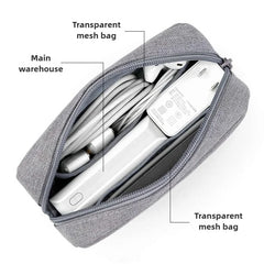 Travel Essentials Pouch Organizer for USB Cables Earphones Gadgets Storage Bag Digital Accessories Makeup Cover Devices