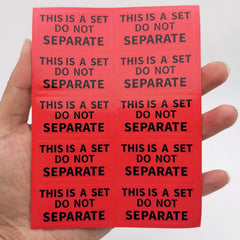 100pcs This is a Set Do Not Separate Stickers 2" x1" Red Packing Labels for Shipping Bundle Sets and Multi-Pack Products