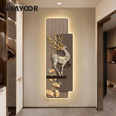 Light Luxury Entrance, Led Lights Decorative Paintings Home Decor Attracting Wealth Reindeer Living Room Corridor Mural Lights