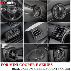 Car Interior Accessories For Mini Cooper F54 F55 F56 F57 F60 Real Carbon Fiber Decorative Cover Sticker Protective Auto Part
