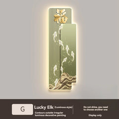 Light Luxury Entrance, Led Lights Decorative Paintings Home Decor Attracting Wealth Reindeer Living Room Corridor Mural Lights
