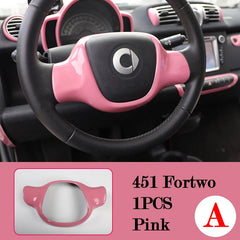 Car Interior Decoration Products ABS Protective Shell Pink Sticker For Mercedes Smart 451 Fortwo Car Modification Accessories