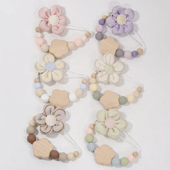 Custom Name Wooden Personalized Baby Pacifier Chain Silicone Bead Dummy Nipple Holder Guard Teether Pendant Baby Accessories