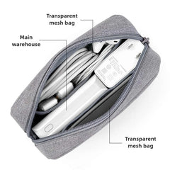 Travel Essentials Pouch Organizer for USB Cables Earphones Gadgets Storage Bag Digital Accessories Makeup Cover Devices