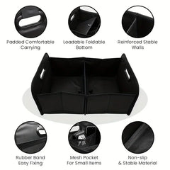 Car Trunk Organizer, Collapsible Compartment Car Organizer, Space-Saving, Foldable Waterproof for All Cars, SUVs, Mini-Vans