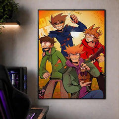 Animation E-Eddsworld Edd Tom Tord Poster Waterproof HD Modern Peel And Stick Wall Decor Bedroom Living Room Dorm Office