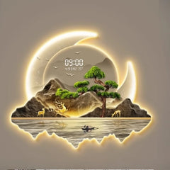 Corridor decoration painting Wall clock home decor items living room digital clock Interior Silent Kitchen decoration luxury