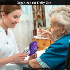 Travel Pill Organizer with Removable 7-Day Box, Stylish & Portable Case