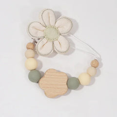Custom Name Wooden Personalized Baby Pacifier Chain Silicone Bead Dummy Nipple Holder Guard Teether Pendant Baby Accessories