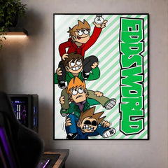Animation E-Eddsworld Edd Tom Tord Poster Waterproof HD Modern Peel And Stick Wall Decor Bedroom Living Room Dorm Office