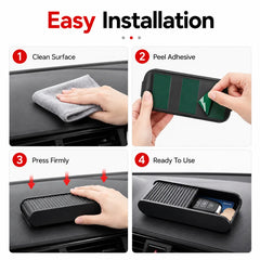 Car Dashboard Organizer, Car Center Console Storage Box with Sliding Lid, Dashboard Organizer for Glasses Coins Cards and Keys