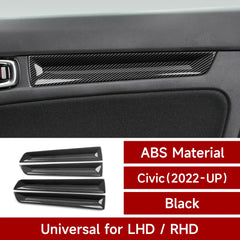 For Honda Civic 11th Gen (2022-2026) Interior Accessories, Car Door Decorative Strips Cover Panel Carbon Fiber ABS Trim Sticker