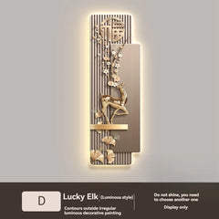 Light Luxury Entrance, Led Lights Decorative Paintings Home Decor Attracting Wealth Reindeer Living Room Corridor Mural Lights
