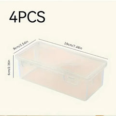 4-pack large-sized transparent PP storage boxes with lids, dustproof, moisture-proof, sturdy, and durable, ideal for organizing