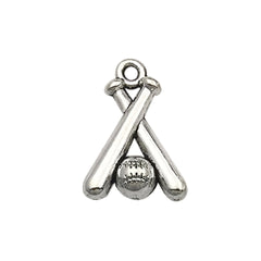 Fashion DIY Handmade Jewelry Accessories 15pcs Tibetan Silver Bracelets Necklaces Earrings Baseball Stick Pendants Wholesale