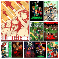 Animation E-Eddsworld Edd Tom Tord Poster Waterproof HD Modern Peel And Stick Wall Decor Bedroom Living Room Dorm Office