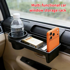 Car Organizer Box With Cup Holder Drink Holder Side Door Window Phone Slot Hanging Storage Rack For Vehicle Interior Accessories