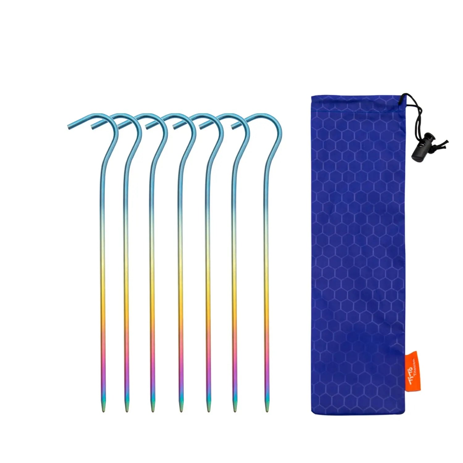 TiTo 3.0*165mm Ultralight Camping Accessories Titanium Alloy Tent Stake Pegs With Hook