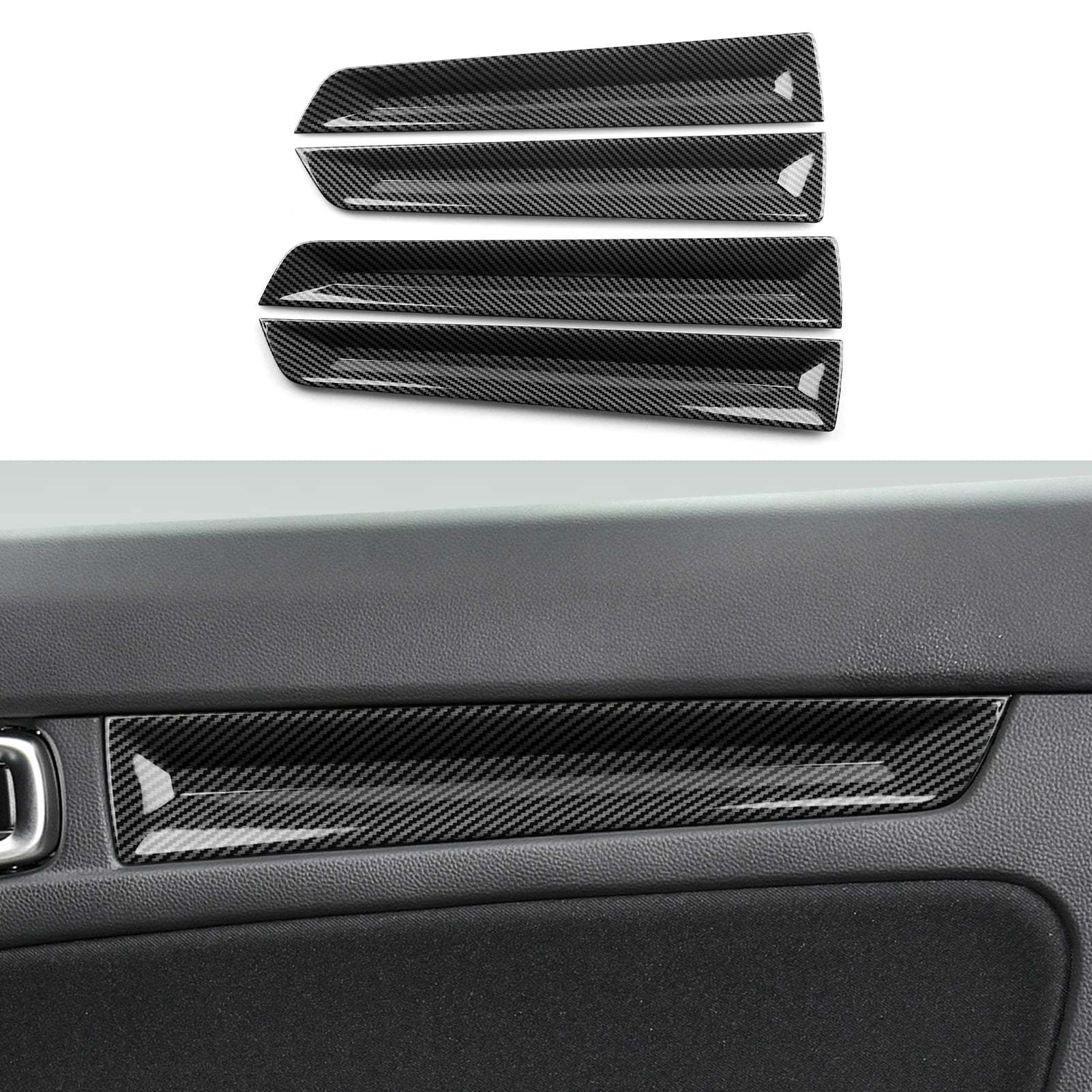 For Honda Civic 11th Gen (2022-2026) Interior Accessories, Car Door  Decorative Strips Cover Panel Carbon Fiber ABS Trim Sticker
