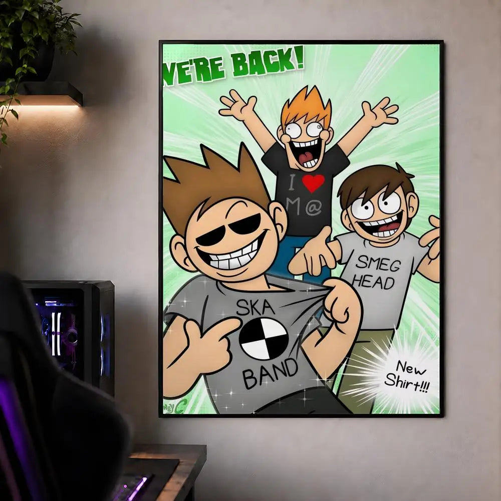 Animation E-Eddsworld Edd Tom Tord Poster Waterproof HD Modern Peel And Stick Wall Decor Bedroom Living Room Dorm Office