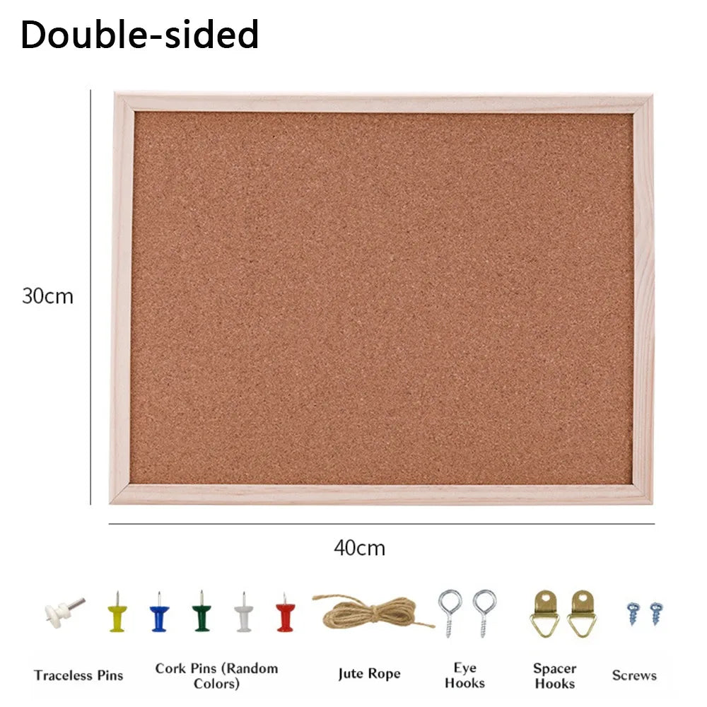 Photo Wall DIY Cork Display Panel Soft Decorative Cork Board Wood Hanging Letter Message Boards
