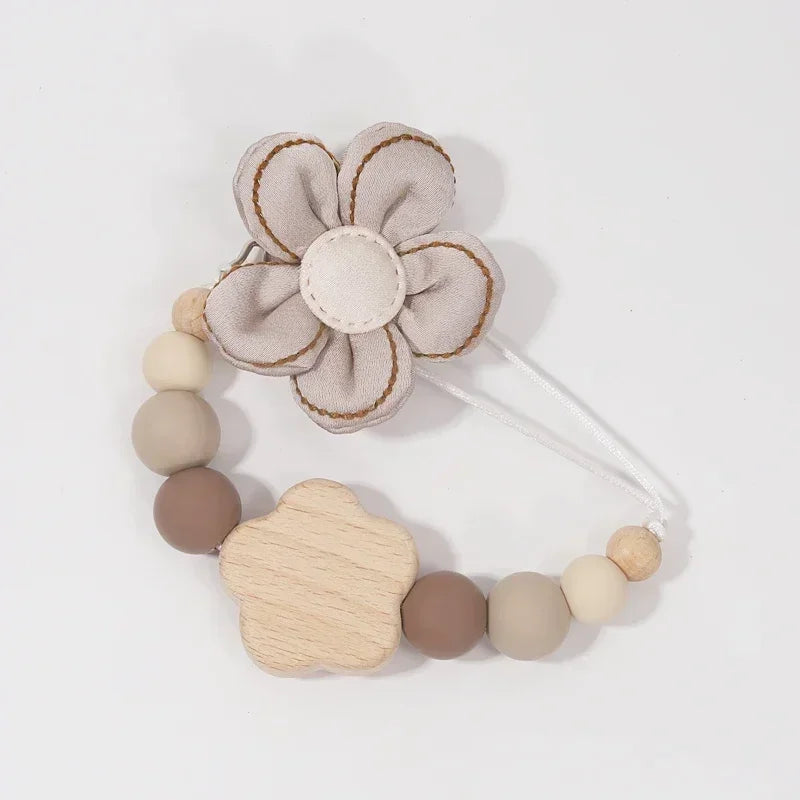 Custom Name Wooden Personalized Baby Pacifier Chain Silicone Bead Dummy Nipple Holder Guard Teether Pendant  Baby Accessories