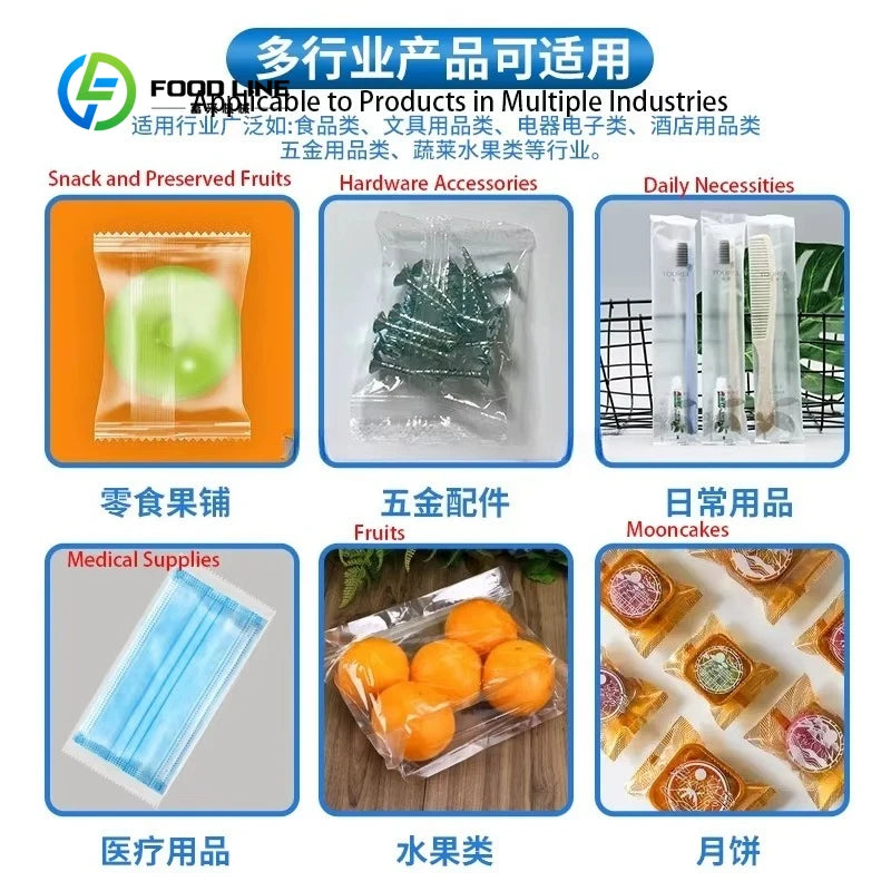 Customized Full Auto Pillow Type Packaging Machine For Food Snack Biscuit Bread Candy Chocolate Wrapping Packing Line