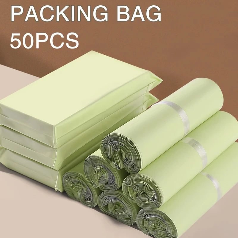 50 PCS/Set Express Bag Packing Bag Thickened Cream apricot Clothing Mail Waterproof Packing Bag Logistics Packing Bag