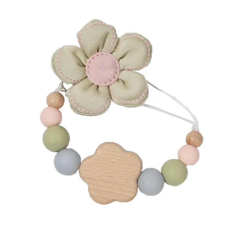 Custom Name Wooden Personalized Baby Pacifier Chain Silicone Bead Dummy Nipple Holder Guard Teether Pendant  Baby Accessories