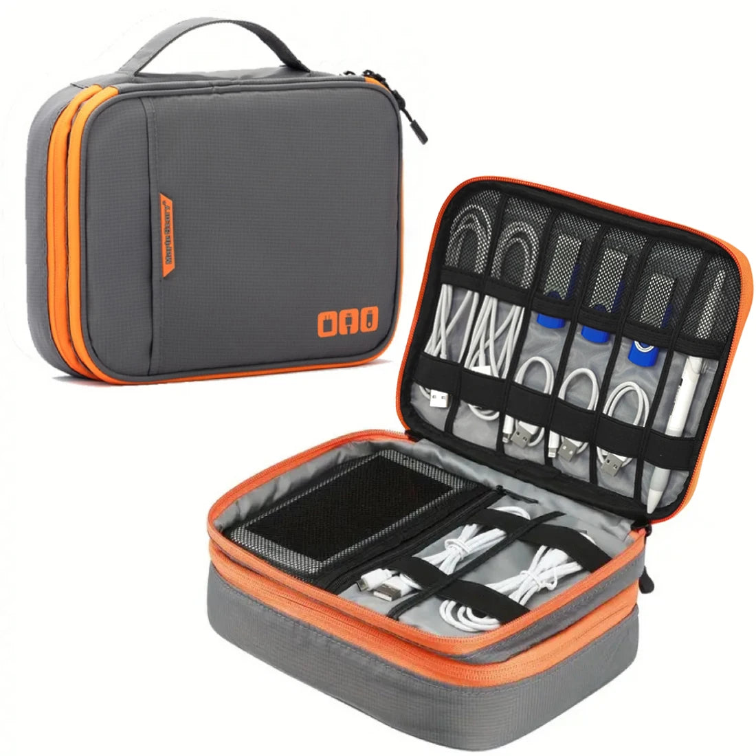 Portable Electronic Accessories Travel case,Cable Organizer Bag Gadget Carry Bag for iPad,Cables,Power,USB Flash Drive, Charger