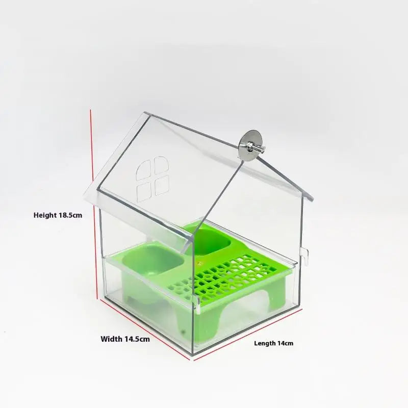 Hanging Parrot Feeder Prevent Scattering Bird Feeding Bowl Multifunction Bird Bath Parakeets Bathtub Bird Cage Accessories