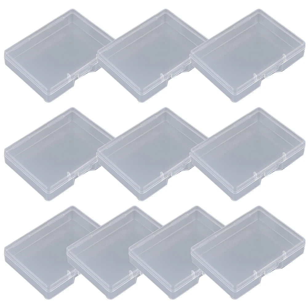 10Pack PP Plastic Rectangular Flat Box Transparent Design Storage Box Convenient To Locate And Retrieve Items