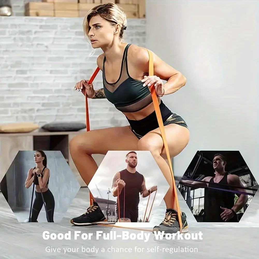 resistance Bands, Stackable TPE Resistance Bands for Strength Training, Fitness, Workout, Stretching, Home Gym and More
