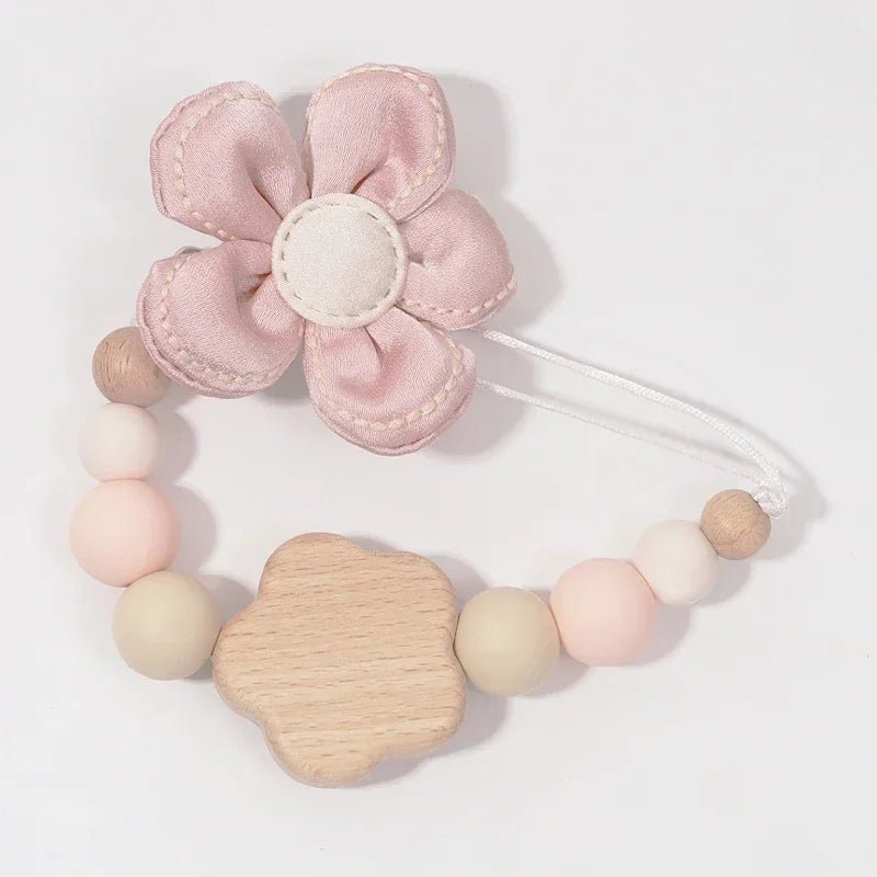 Custom Name Wooden Personalized Baby Pacifier Chain Silicone Bead Dummy Nipple Holder Guard Teether Pendant  Baby Accessories