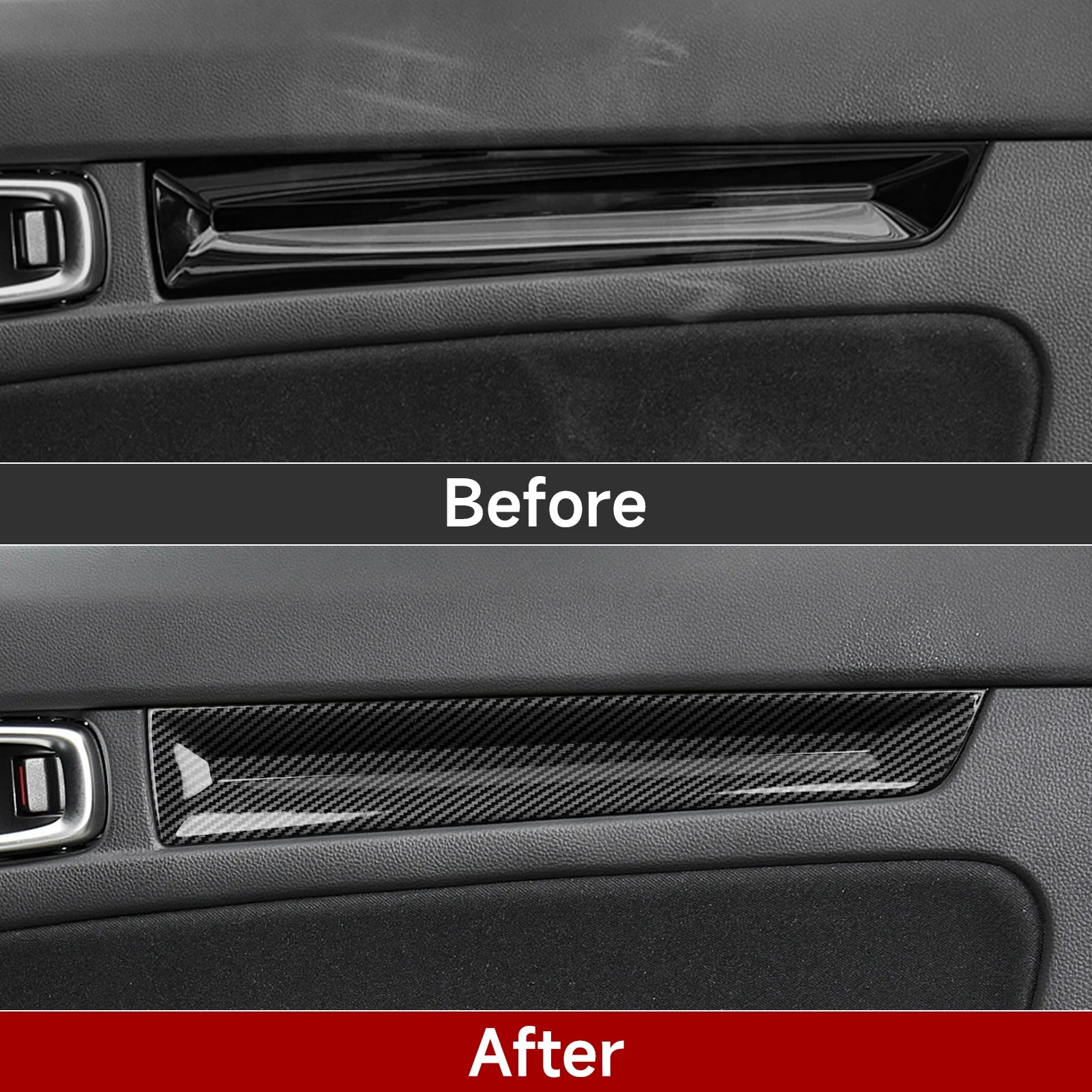 For Honda Civic 11th Gen (2022-2026) Interior Accessories, Car Door  Decorative Strips Cover Panel Carbon Fiber ABS Trim Sticker
