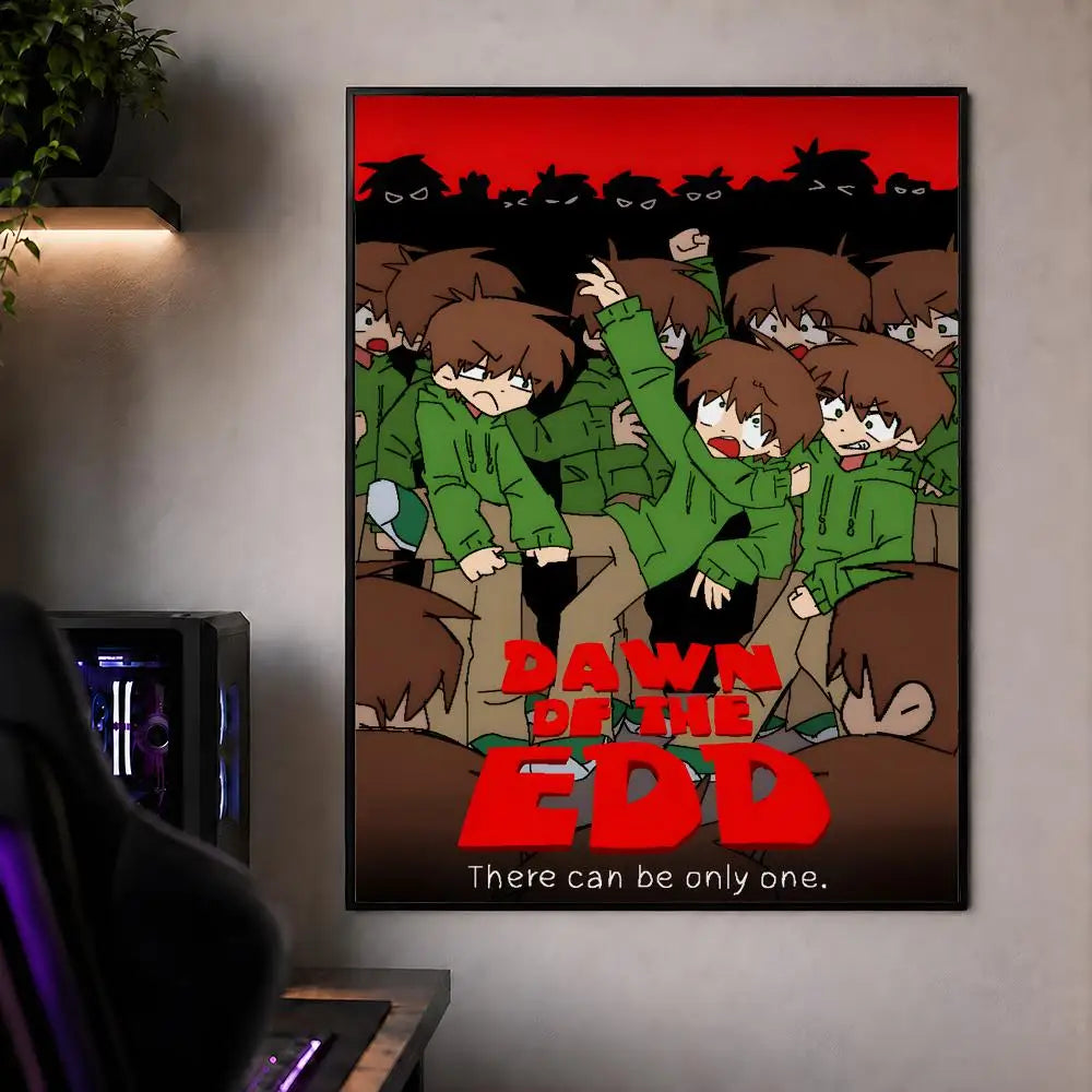 Animation E-Eddsworld Edd Tom Tord Poster Waterproof HD Modern Peel And Stick Wall Decor Bedroom Living Room Dorm Office