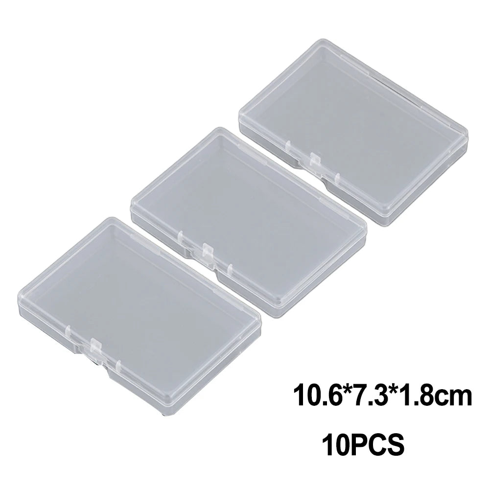 10Pack PP Plastic Rectangular Flat Box Transparent Design Storage Box Convenient To Locate And Retrieve Items