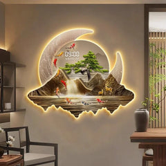 Corridor decoration painting Wall clock home decor items living room digital clock Interior Silent Kitchen decoration luxury