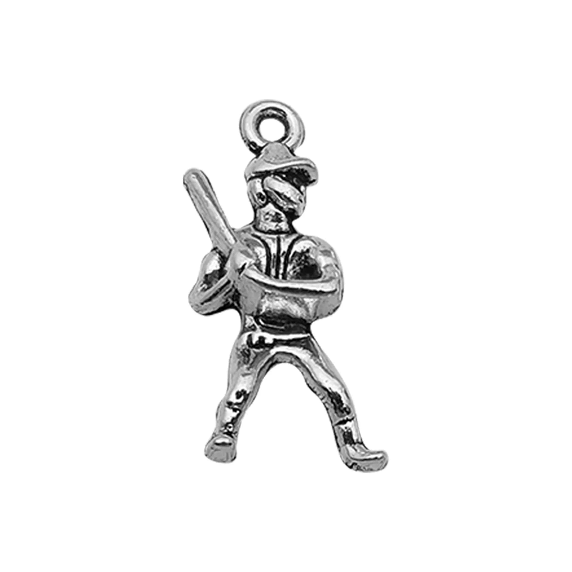 Fashion DIY Handmade Jewelry Accessories 15pcs Tibetan Silver Bracelets Necklaces Earrings Baseball Stick Pendants Wholesale