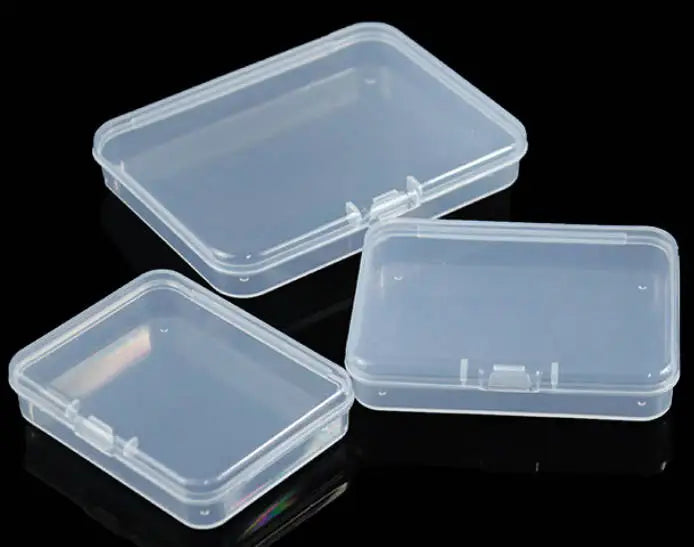 Flat Transparent PP Plastic Packaging Box Small Item Organizer Rectangular Storage Box for Parts Empty Box for Easy Organization