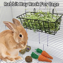 Rabbit Hay Feeder Metal Rabbit Hay Rack Multi-Function Hay Racks Rabbit Feeder Racks Guinea Pig Bunny Cage Accessories
