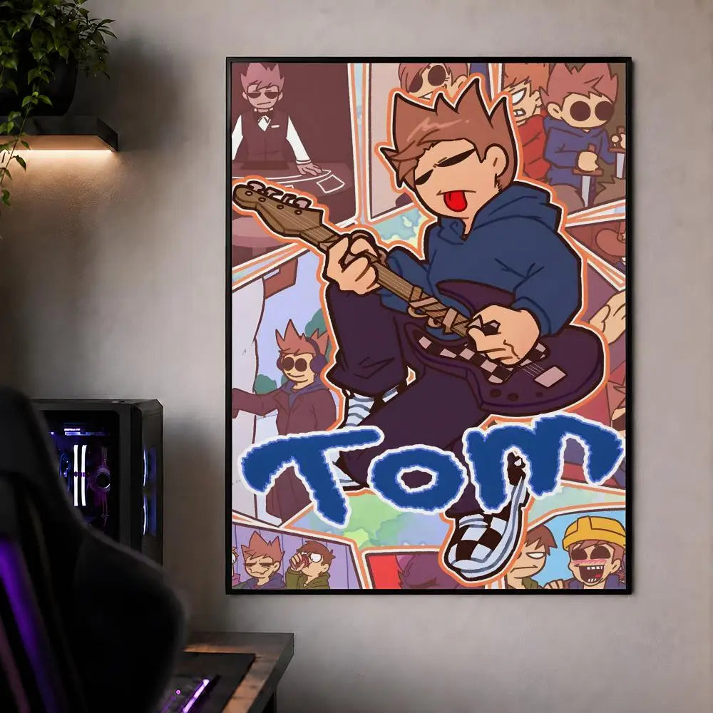 Animation E-Eddsworld Edd Tom Tord Poster Waterproof HD Modern Peel And Stick Wall Decor Bedroom Living Room Dorm Office